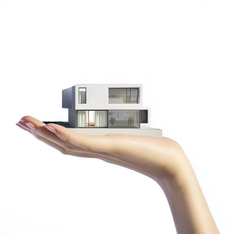 Maquette d'une maison moderne symbolisant un projet de maison autonome en énergie