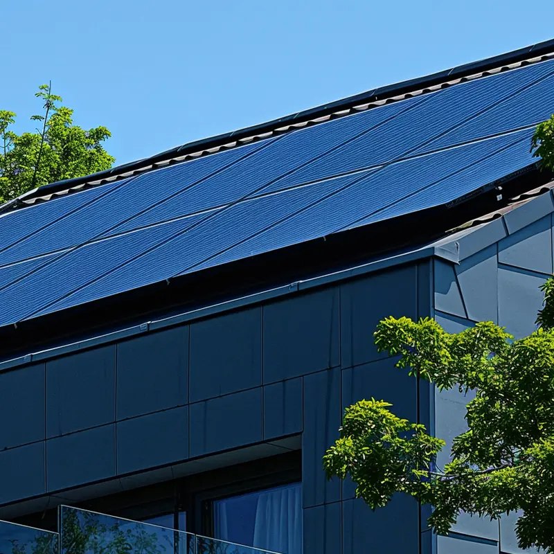 Installation de panneaux solaires pour l'autoconsommation collective sur la toiture d'un immeuble en copropriété