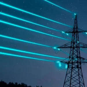 Lignes électriques à haute tension illustrant le transport d’énergie